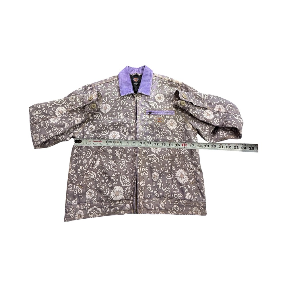 Dickies Eisenhower Jacket Womens Small Purple Floral Paisley Canvas Custom Dye - Picture 9 of 13